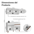 Cocina Compacta 190 cm 5 Puertas 1 Cajón Blanco Reims Madesa