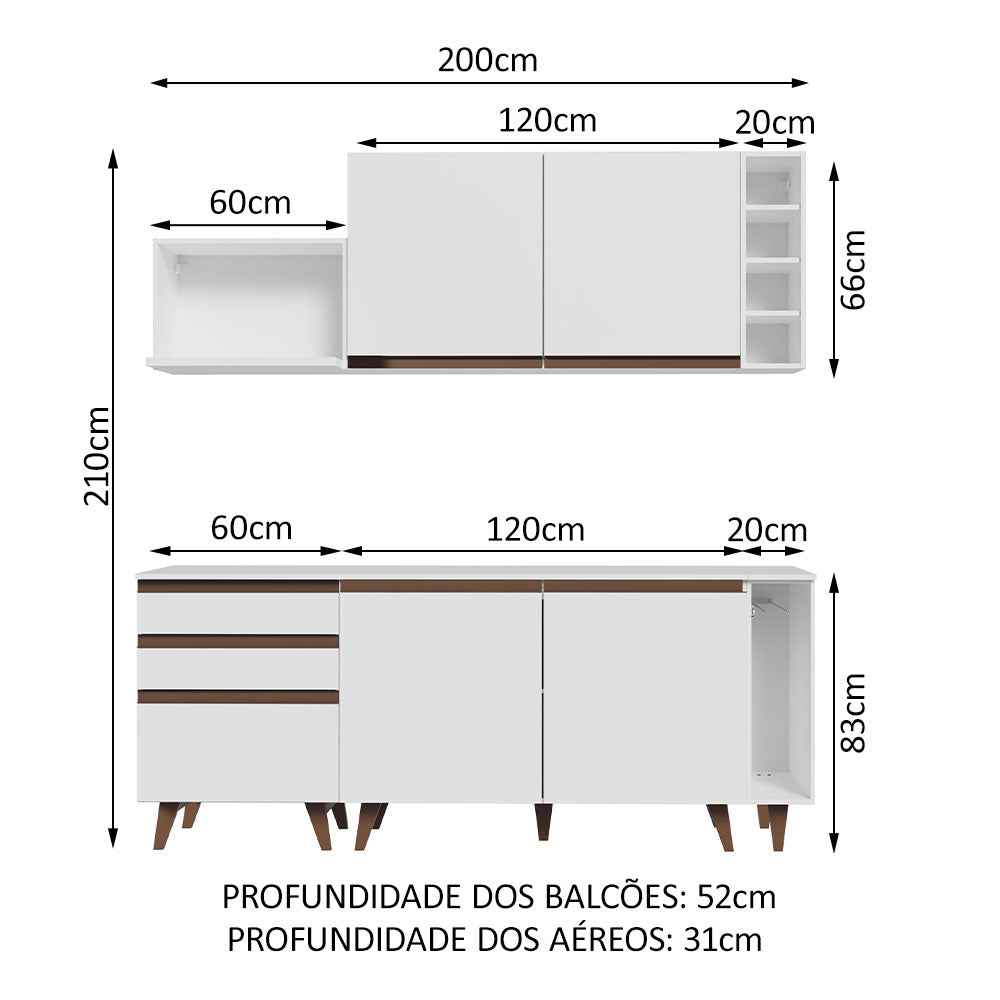 Combo de Cocina Madesa Reims 200cm Blanco 01