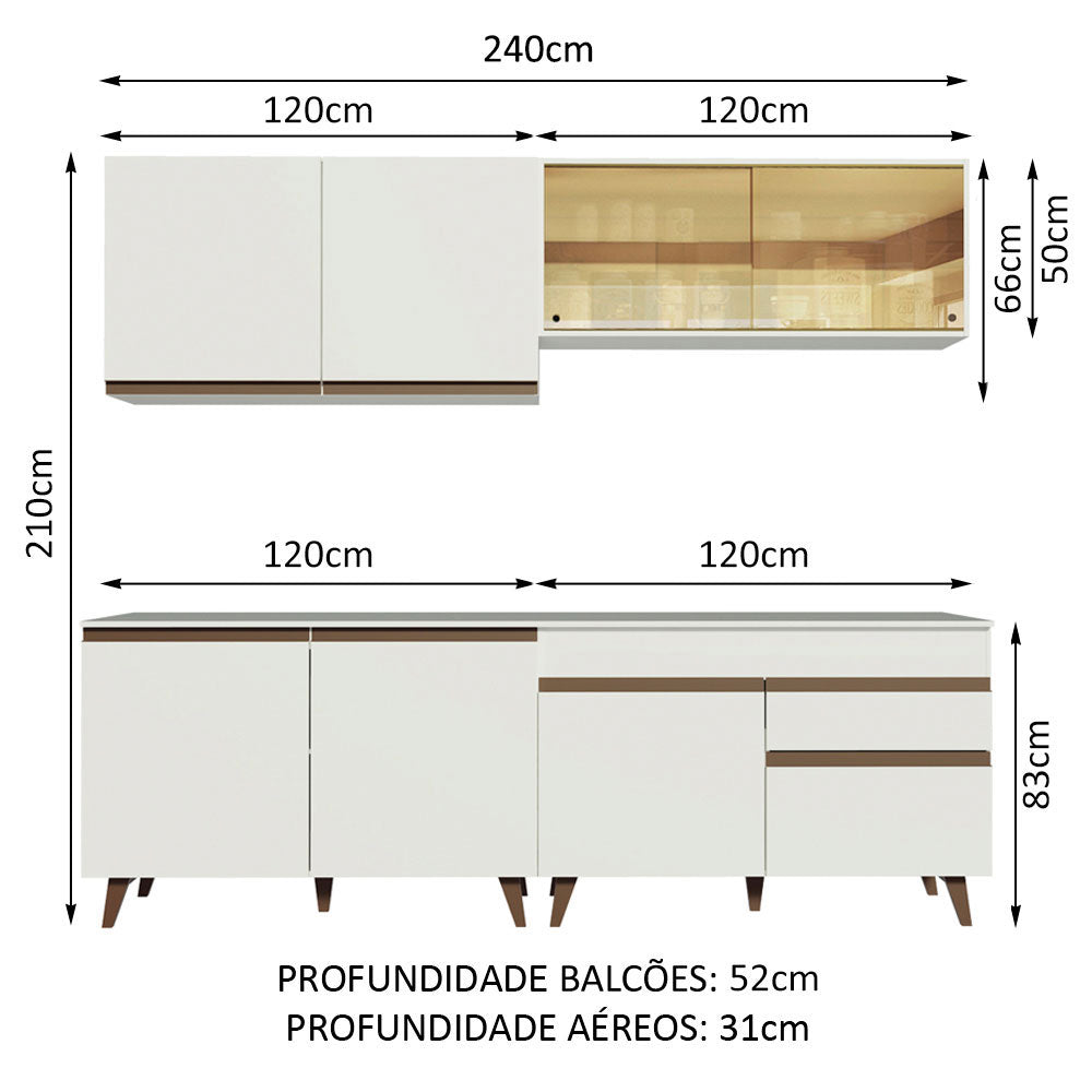 Combo completo de Cocina Madesa Reims 240cm BB 01