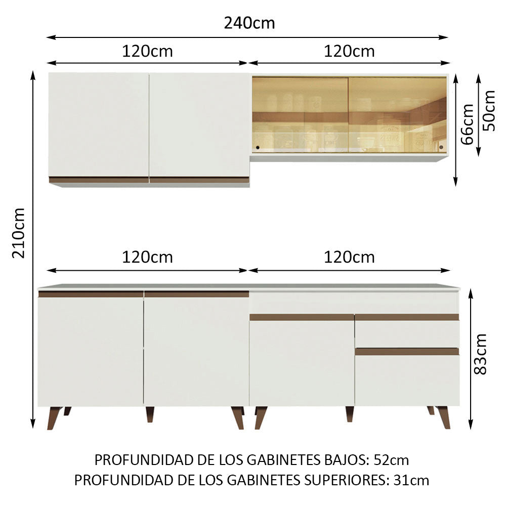 Combo completo de Cocina Madesa Reims 240cm BB 01