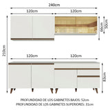 Combo completo de Cocina Madesa Reims 240cm BB 01