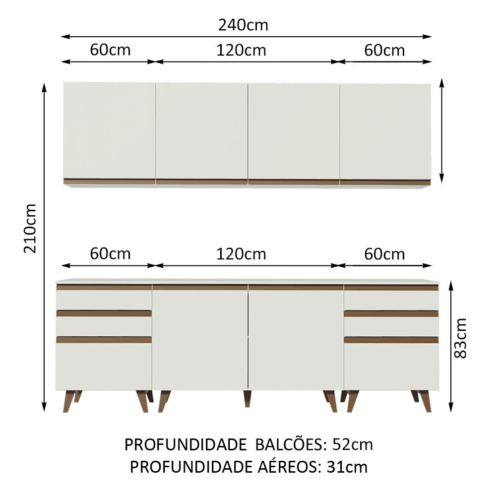 Combo completo de Cocina Madesa Reims 240cm BB