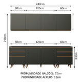 Combo completo de Cocina Madesa Reims 240cm Negro