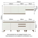 Combo completo de Cocina 250cm Blanco Reims Madesa 01