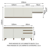Combo completo de Cocina Madesa Reims 250cm BB