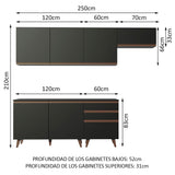 Combo completo de Cocina Madesa Reims 250cm NN 02