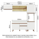 Combo completo de Cocina 250cm Blanco Reims Madesa 03