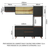 Combo completo de Cocina 250cm Negro Reims Madesa 03