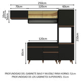 Combo completo de Cocina 250cm Negro Reims Madesa 04