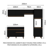 Combo completo de Cocina 250cm Negro Reims Madesa 05