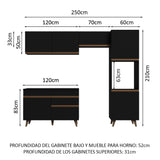 Combo completo de Cocina 250cm Negro Reims Madesa 06