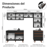 Combo de Cocina 250 cm Reims Negro 07