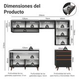 Combo de Cocina 250 cm Reims Negro 10