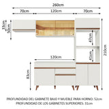 Combo completo de Cocina Madesa Reims 260cm MM