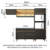 Combo completo de Cocina 260cm Negro Reims Madesa 01