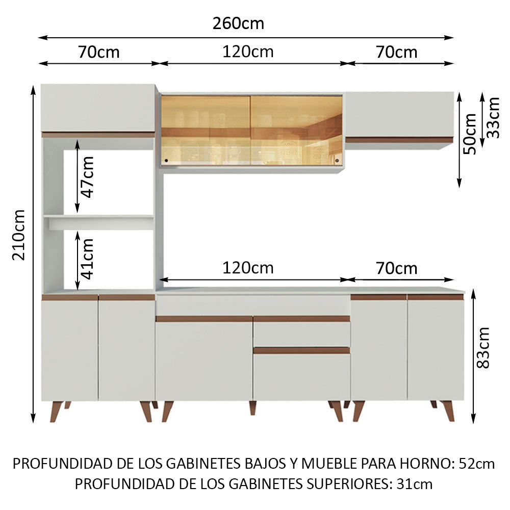 Combo completo de Cocina 260 cm Reims Blanco 02