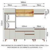 Combo completo de Cocina 260 cm Reims Blanco 02