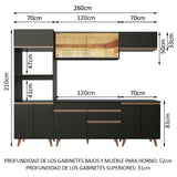 Combo completo de Cocina 260cm Negro Reims Madesa 02