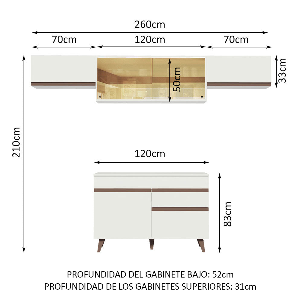 Combo completo de Cocina Madesa Reims 260cm BB 03