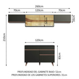 Combo completo de Cocina 260cm Negro Madesa 03