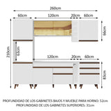 Combo completo de Cocina 260cm Blanco Reims Madesa 04