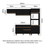 Combo completo de Cocina 260 cm Reims Negro 08