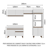 Combo completo de Cocina Madesa Reims 260cm BB 09