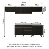 Combo completo de Cocina 260 cm Reims Negro 10