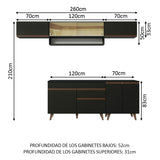 Combo completo de Cocina 260cm Negro Reims Madesa 11