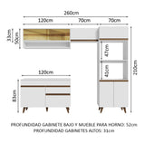Combo completo de Cocina Madesa Reims 260cm BB 12