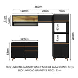 Combo completo de Cocina 260 cm Reims Negro 12