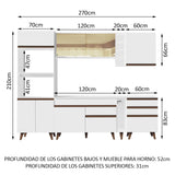 Combo completo de Cocina 270cm Blanco Reims Madesa 01