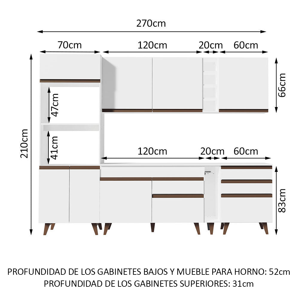 Combo completo de Cocina Madesa Reims 270cm BB 02