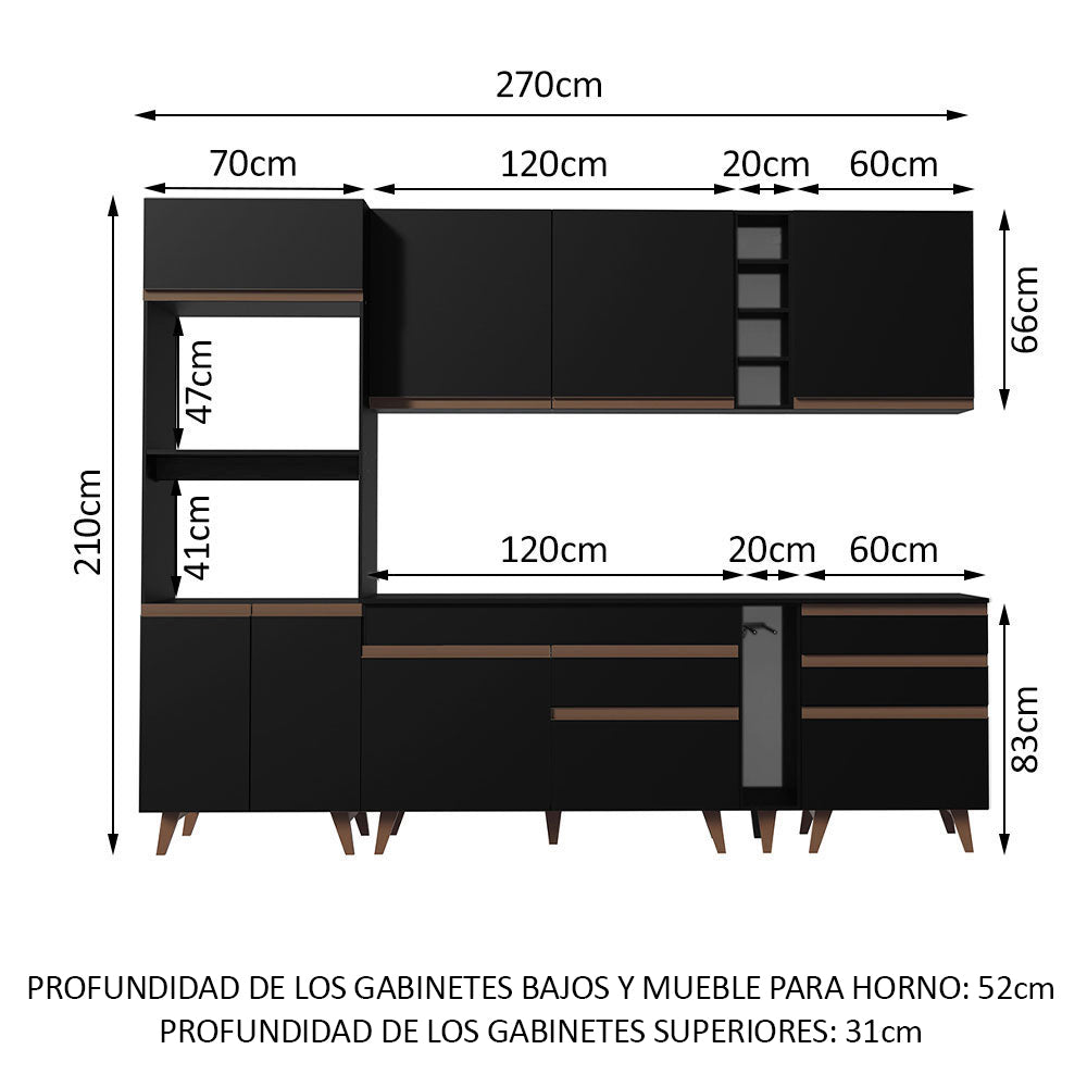 Combo completo de Cocina Madesa Reims 270cm NN 02
