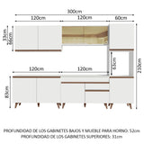 Combo completo de Cocina 300cm Blanco Reims Madesa 01