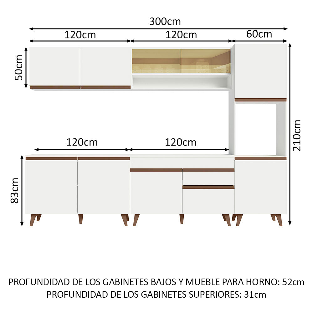 Combo Completo de Cocina 300 cm Blanco Reims Madesa 02