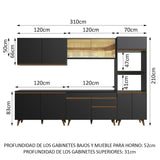 Combo completo de Cocina 310 cm Reims Negro 01