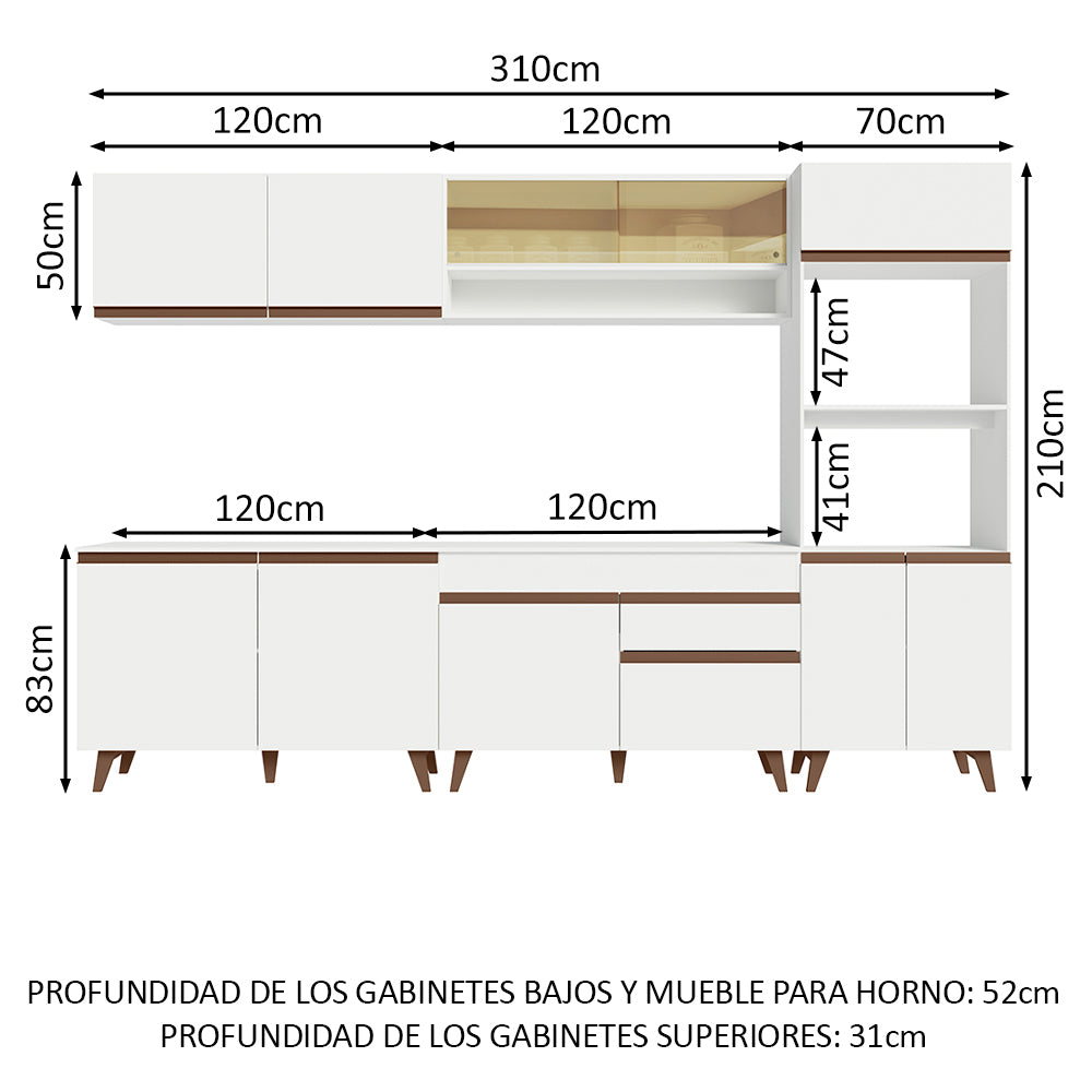 Combo completo de Cocina Madesa Reims 310cm BB 02