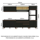 Combo completo de Cocina 310 cm Reims Negro 02