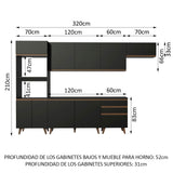 Combo completo de Cocina Madesa Reims 320cm NN 01