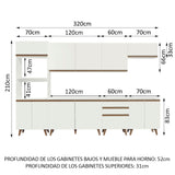 Combo completo de Cocina 320cm Blanco Reims 02