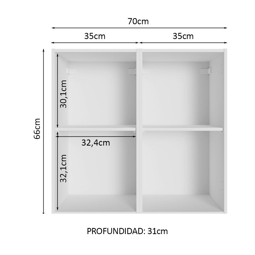 Alacena Gabinete Superior Cocina Madesa Reims 70cm BB 02
