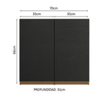 Alacena 70 cm 2 Puertas Negro Reims Madesa