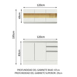 Cocina Compacta 100% MDF 120 cm Blanco Smart Madesa 01