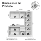 Cocina Compacta 170 cm 100% MDF Blanco Smart Madesa