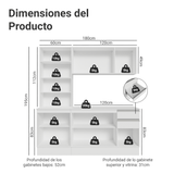 Cocina Compacta 180 cm Smart 100% MDF Blanco 03