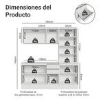 Cocina Compacta 180 cm 100% MDF Blanco Smart Madesa