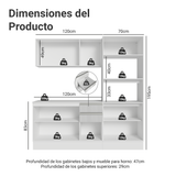 Combo completo de Cocina 100% MDF 190cm Smart Blanco Brillante Madesa 01