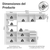 Combo completo de Cocina 100% MDF 250cm Blanco Smart Madesa 03