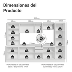 Combo Completo de Cocina 290 cm 15 Puertas 2 Cajones 100% MDF con Cristalero Blanco Smart Madesa